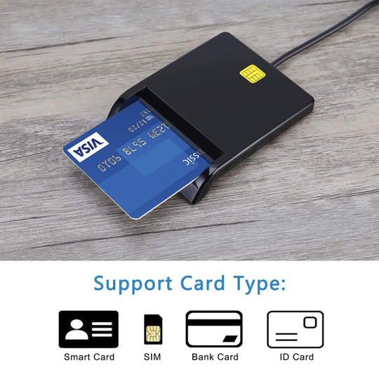 USB Smart Card Reader Common Access CAC ID IC ATM Bank Card Cloner