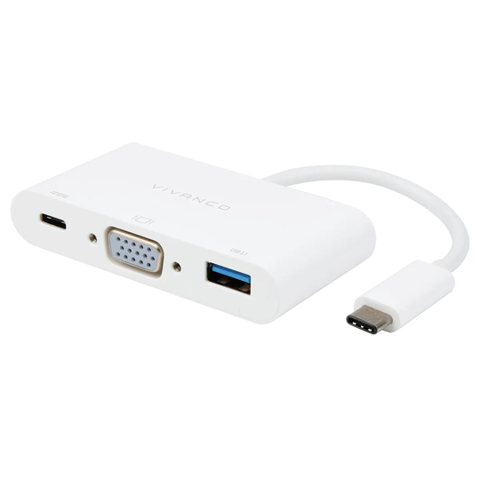 Vivanco USB Type-C - VGA Adapter 3 in 1 - White