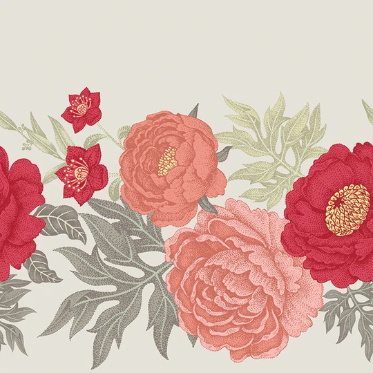 Walllpaper Roll 416X254cm Wallpaper Material With Print Mural Decoration Kitchen Livingroom Bedroom - Vintage Peonies Floral Paper Retro