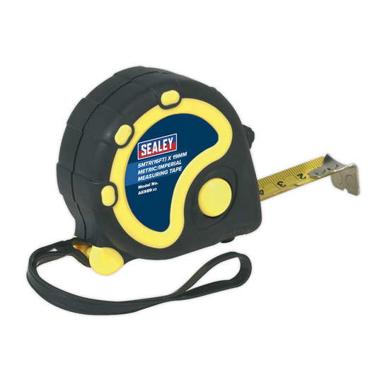 Sealey AK989 | Rubber Measuring Tape 5mtr(16ft) x 19mm Metric/Imperial