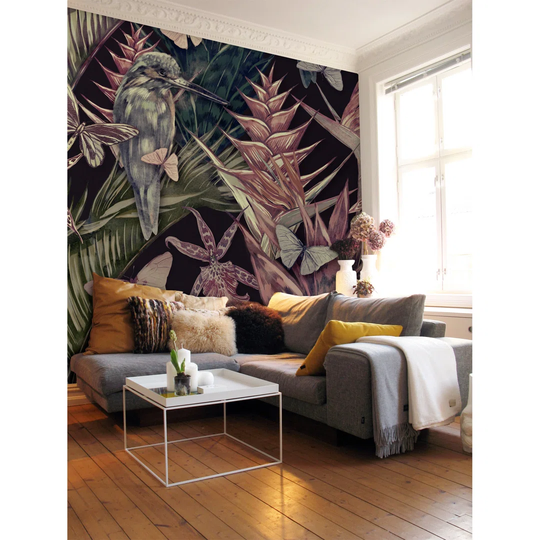 Walllpaper Roll 250X250cm Mural Decoration Kitchen Livingroom Bedroom Wallpaper Material With Print - Aloha Animals Bird Trendy Leaves Monstera