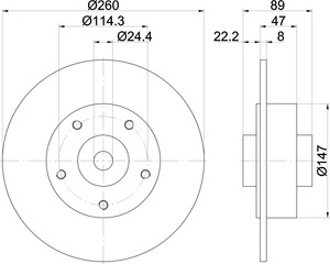 Mintex MDC2374 Pair Of Solid rear Brake Disc