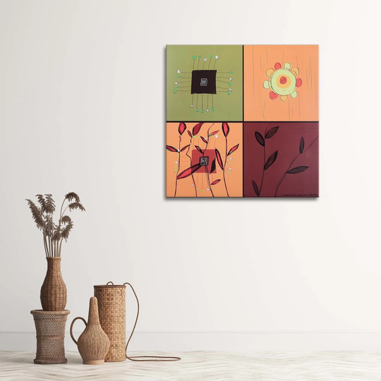 Canvas Print Collage Flowers Abstract