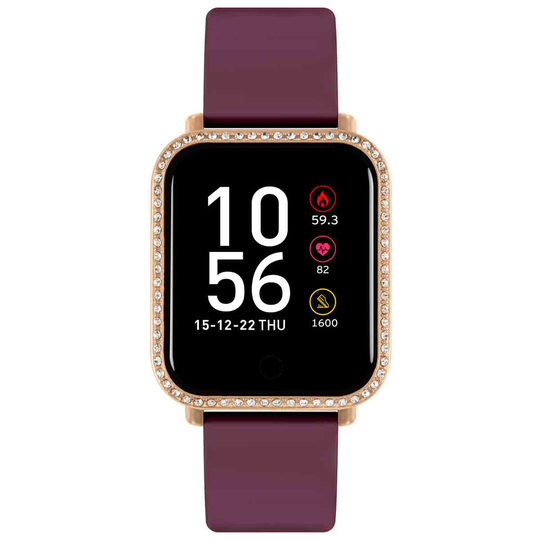 Reflex Active Series 6 Smart Watch With Colour Touch Screen & Stone Set Case With Up To 7 Day Battery Life Red