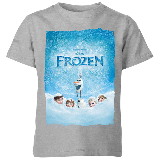 Disney Frozen Snow Poster Kids' T-Shirt - Grey - 3-4 Years - Grey