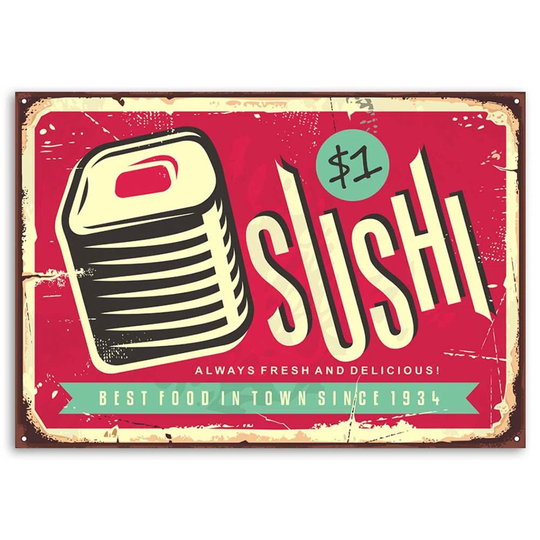 Canvas Print Signs Retro Poster Sushi