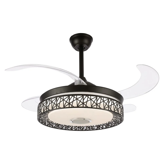 107Cm Invisible LED Ceiling Fan Light Remote Control With Bluetooth Speaker