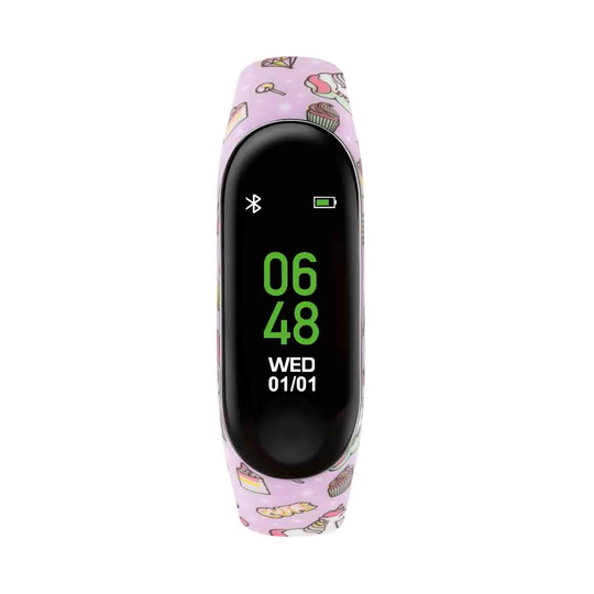 Tikkers Series 1 Printed Lilac Unicorns Silicone Strap Activity Tracker With Colour Touch Screen And Up To 7 Day Battery Life Tks01-0004