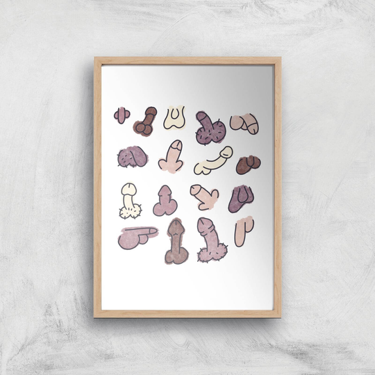 Peckers Giclee Art Print - A2 - Wooden Frame