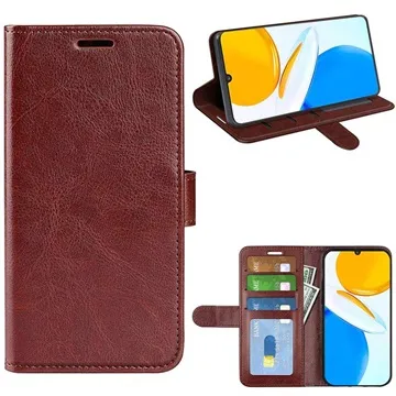 Honor X7 Wallet Case with Magnetic Closure - Brown