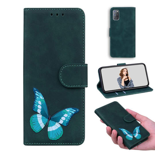 Case for OPPO A52/ A72/ A92 4G Butterfly Cover Premium Leather Magnetic- Green