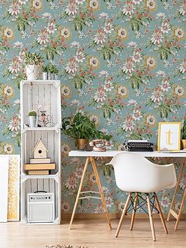 Boutique Martha Duck Egg Blue Wallpaper