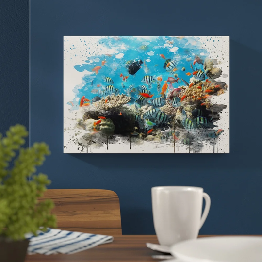 'Fish Coral Reef' Graphic Art Print Poster