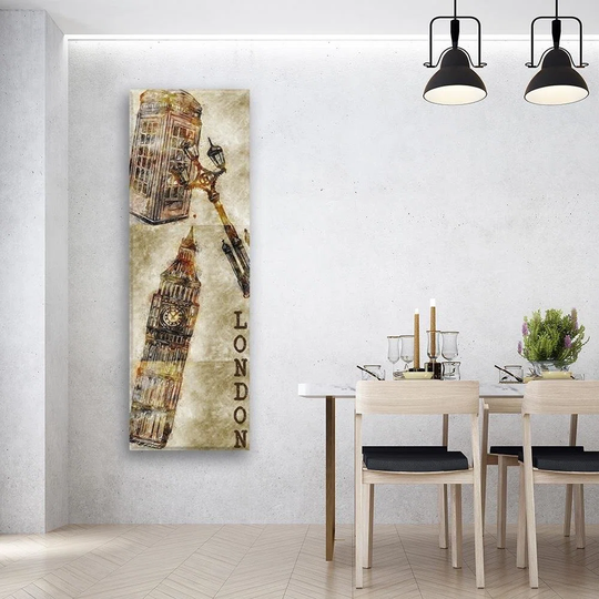 Canvas Print London Big Ben Retro Vintage