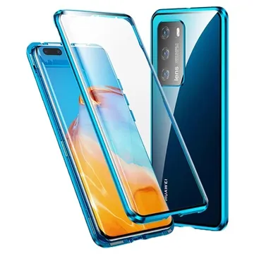 Huawei P40 Pro Magnetic Case with Tempered Glass - Blue