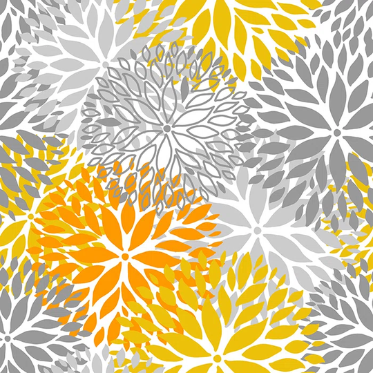 Walllpaper Roll 290X290cm Mural Decoration Wallpaper Material With Print Kitchen Livingroom Bedroom - Chrysanthemum Flowers Floralgray