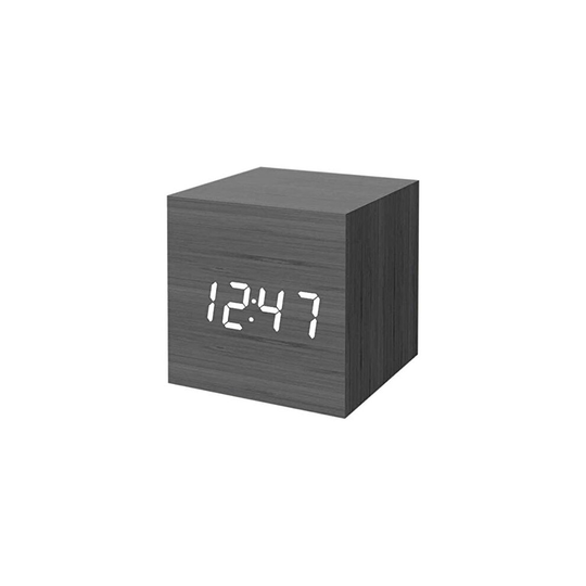 Micar Digital Alarm Clock Wooden Alarm Clock USB/Battery Powered, Desk Clock Cube Clock for Bedrooms, Kids, Living Room, Kitchen with Date Temperat