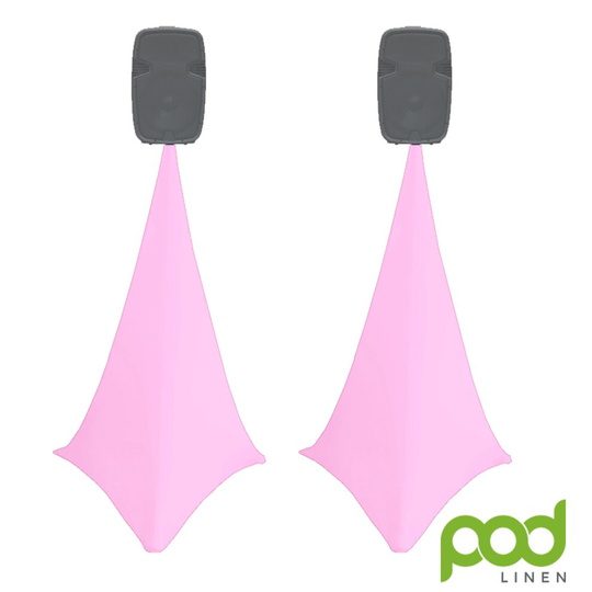 (baby pink) 25 colors: pair of double sided spandex lycra speaker stand scrim / dj tripod cover