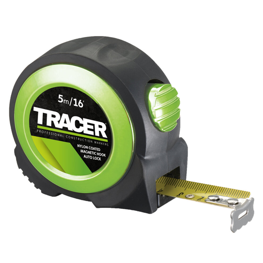Tracer 5m Tape Measure - Nylon coated + Large magnetic hook