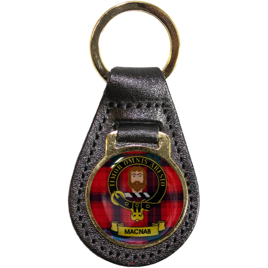 Leather Key Fob Scottish Family Clan Crest MacNab Made in Scotland