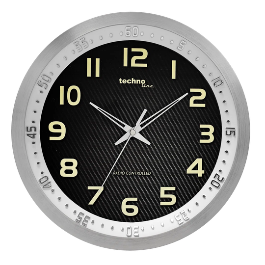 Wall clock, radio controlled wall clock, kitchen clock, Technoline Wt 8970, 30cm metal
