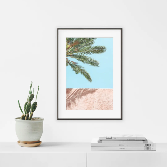 Palm Shadow - Picture Frame Photograph Print on Paper