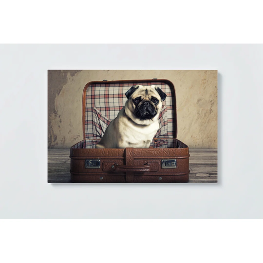 Pug Motif Magnetic Wall Mounted Cork Board