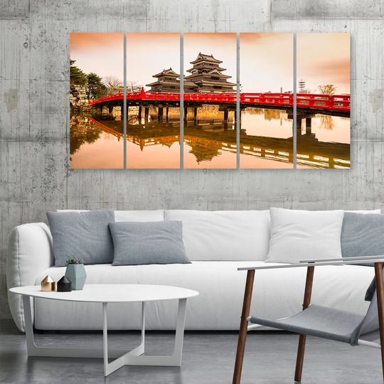 Canvas Print Japan Bridge Trees Nature
