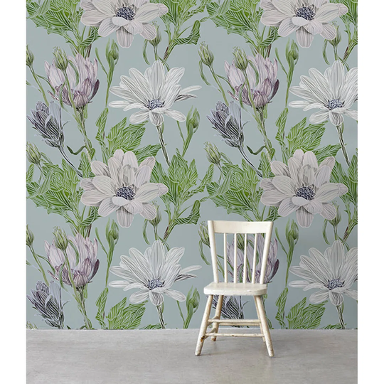 Walllpaper Roll 208X146cm Mural Decoration Kitchen Livingroom Bedroom Wallpaper Material With Print - Utensil Daisies Floral