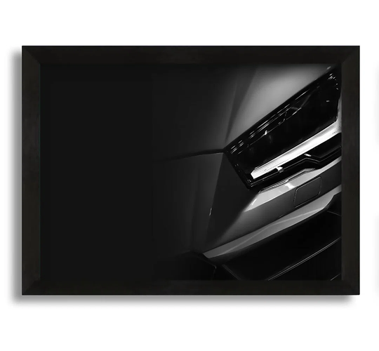 Close of Headlight on Sports Car - Picture Frame Photograph on Canvas