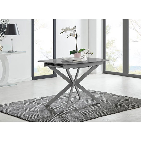 Furniture Box Lira Grey 4 Seater 100Cm Extending Dining Table