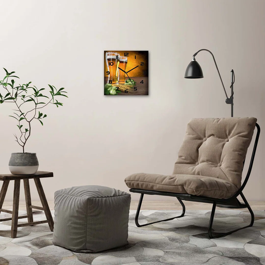 Two Glasses of Beer Silent Wall Clock
