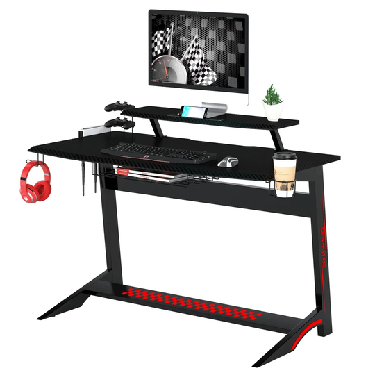 Carbon Fibre Effect Computer And Gaming Desk For Home Office - Inbox Zero Chinook