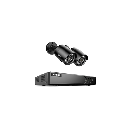 ANNKE 8+2CH 5MP H.265+ Smart DVR CCTV Camera System, 2x 2MP Weatherproof Security Bullet Camera, Plug and Play, Email Alert with Images, Remote Access