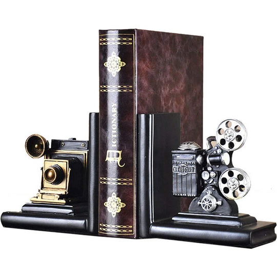 Camera Movie Projector Bookends