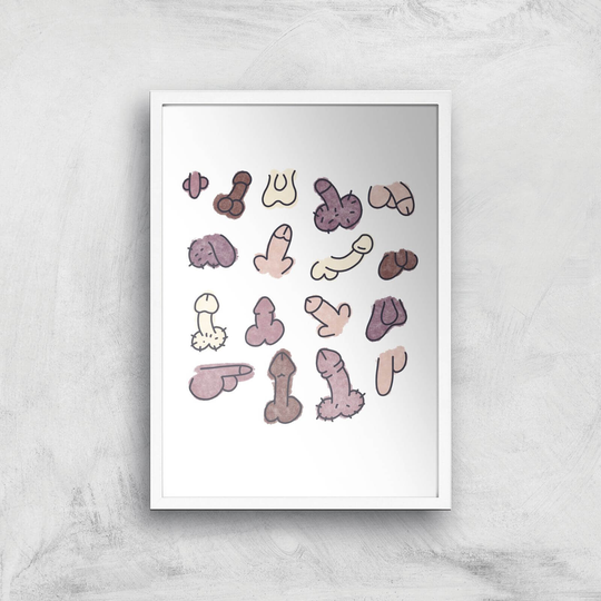 Peckers Giclee Art Print - A2 - White Frame