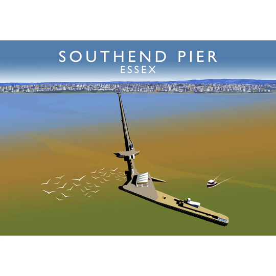Southend Pier by Richard O'Neil - Graphic Art Print on Paper
