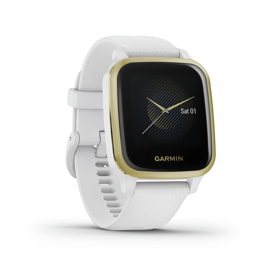 Garmin Venu Sq Smart Watch - White/Light Gold Bezel