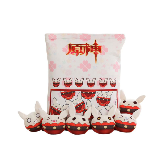 (6pcs Jumpy Dumpty) Genshin Impact Plush Toy Pendant Keychain Slime Jumpy Dumpty Dolls Klee Bomb