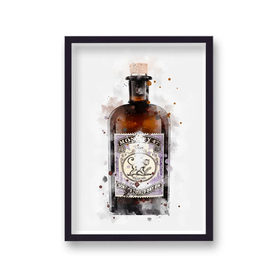 Gin Graphic Splash Monkey 47 Inspired by Vouvart - Picture Frame Graphic Art