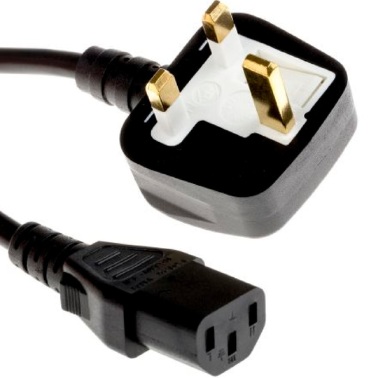 kenable Power Cord UK Plug to IEC 10A 1.00mm2 Cable PC Mains Lead C13 2m