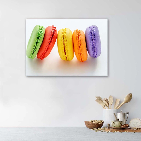 Canvas Print Colourful Macaroons
