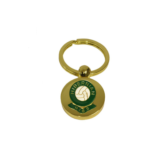 Hibernian football club gold disc keyring