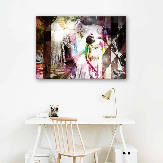 Canvas Print Ballerina Abstract Coloured