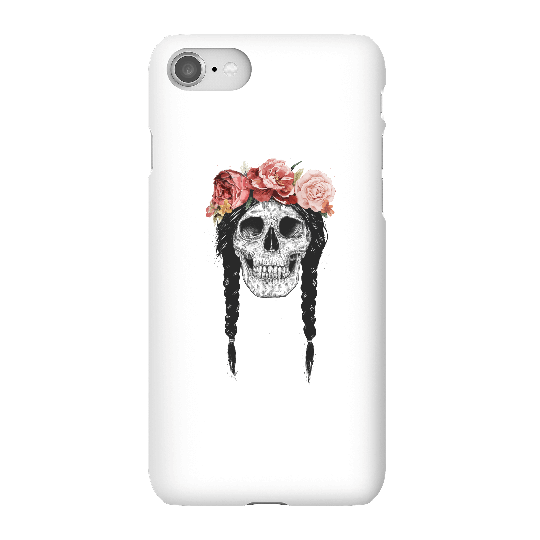 Balazs Solti Skull And Flowers Phone Case for iPhone and Android - iPhone 8 - Snap Case - Gloss