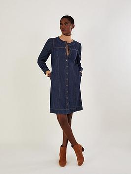 Monsoon Denim Button Thru Shirt Dress