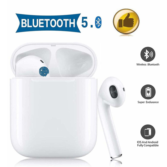 Bluetooth Earphones, Wireless Headphones, Stereo 3D Touch In-Ear Earphones with 24H Charging Case and HD Mic Noise Canceling, for Apple Airpods iPhone