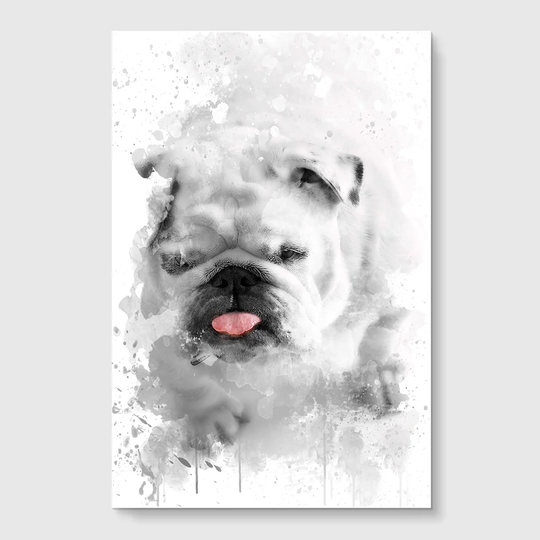 'White British Bulldog' Graphic Art Print Poster