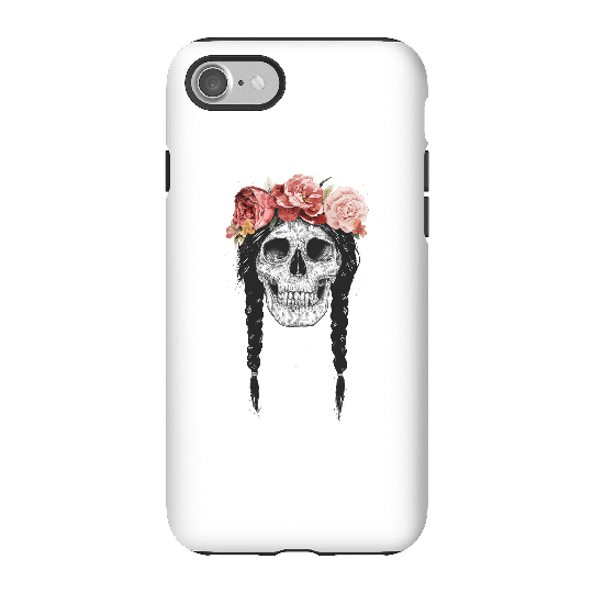 Balazs Solti Skull And Flowers Phone Case for iPhone and Android - iPhone 7 - Tough Case - Gloss