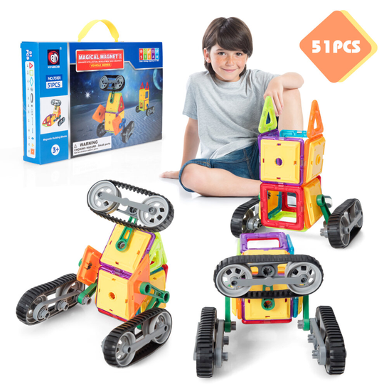 51 PCS 3D Magnetic Building Blocks Tiles Set Kids Construction Educational Toy